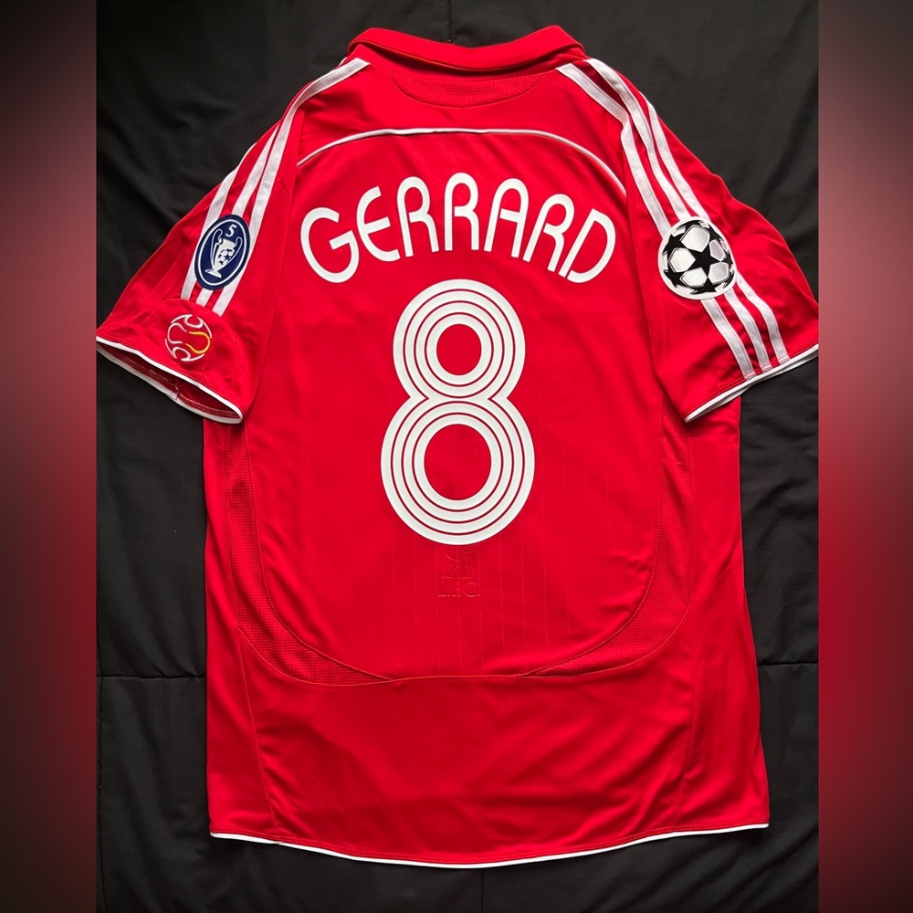 Gerrard #8 Retro M-XL Red Home Soccer Jersey 2007